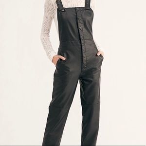 NWT Free People Vegan Leather Overalls